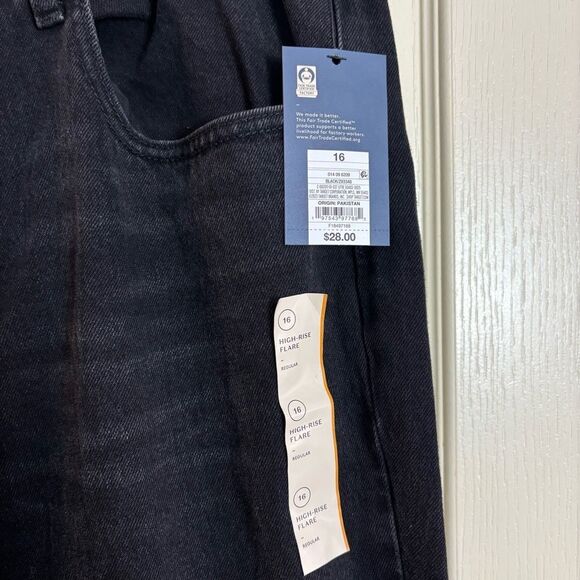 Target Universal Thread High-Rise Flare Jeans -Black Wash Size 16 NEW NWT - Picture 7 of 10